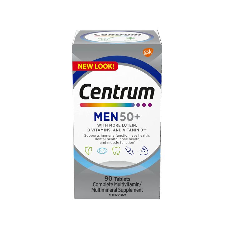 美国Centrum善存复合维生素片 50岁以上男士款/90片 1瓶3个月量 提升免疫 维持视力和肌肉功能
