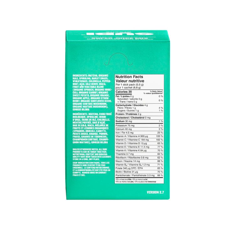 加拿大Subi超级食物粉 原味/独立便携装/20次量 1袋浓缩20磅果蔬精华 纯植物复合维生素