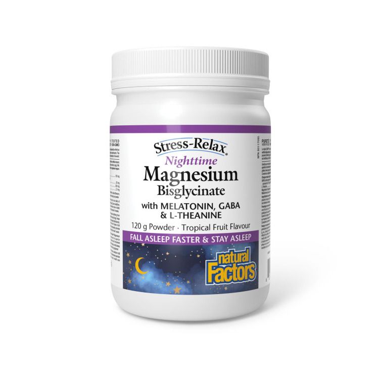 Natural Factors, Stress Relax, Nighttime Magnesium Bisglycinate, 120g