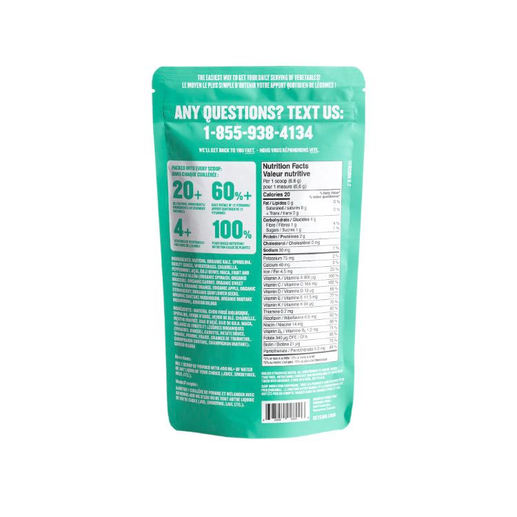 加拿大Subi超级食物粉 原味/264克/40次量 1袋浓缩20磅果蔬精华 纯植物复合维生素