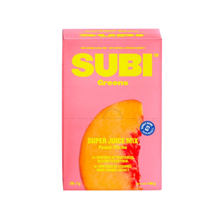 加拿大Subi超级食物粉 桃子味/独立便携装/20次量 1袋浓缩20磅果蔬精华 纯植物复合维生素