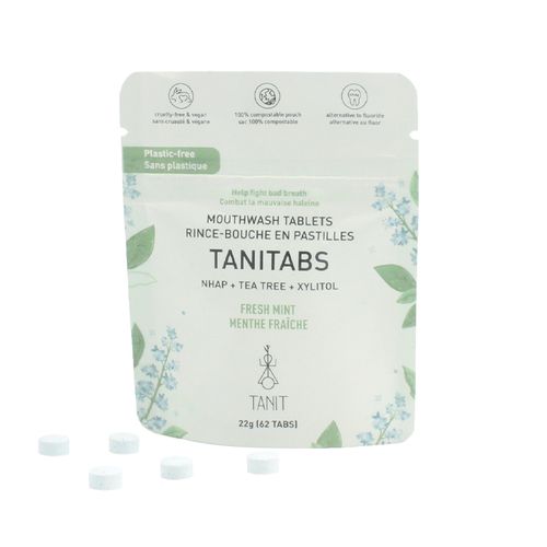 加拿大TANIT固体漱口片 62片/薄荷味 含10%纳米羟基磷灰石 坚固牙釉质 减少痛敏感