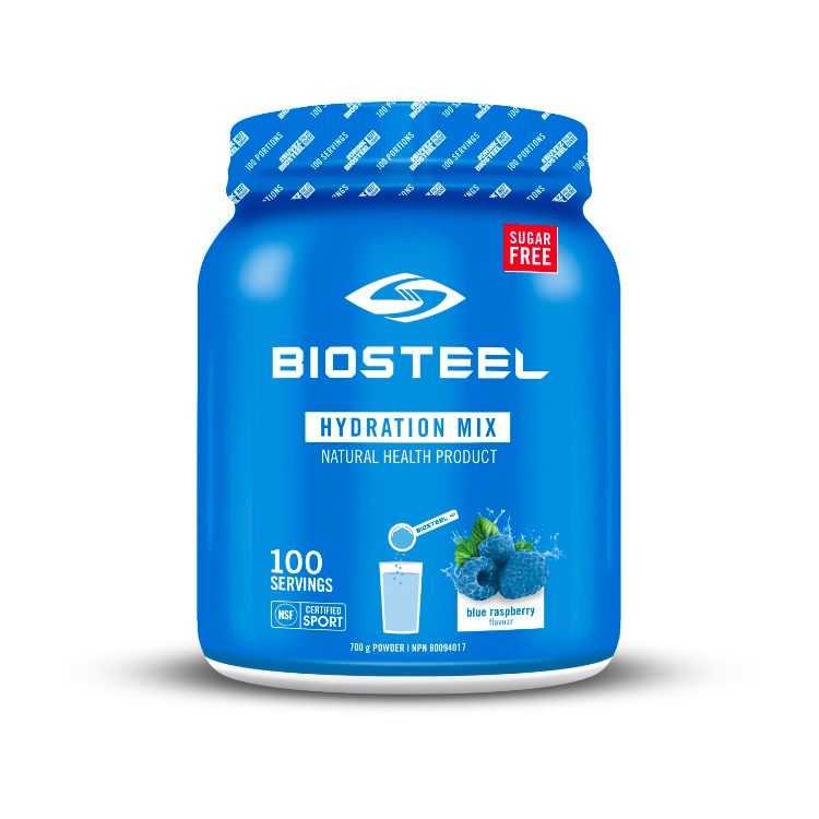 加拿大Biosteel电解质运动补水冲剂 蓝树莓味/700克/100次量 添加B族维生素和必要氨基酸 0糖配方