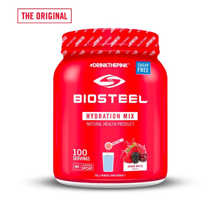 加拿大Biosteel电解质运动补水冲剂 混合莓果味/700克/100次量 添加B族维生素和必要氨基酸 0糖配方