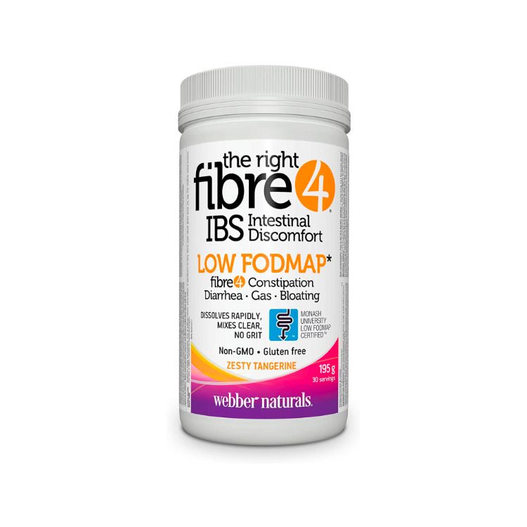 Webber Naturals, The Right Fibre4, IBS Intestinal Discomfort, Zesty Tangerine, 195g