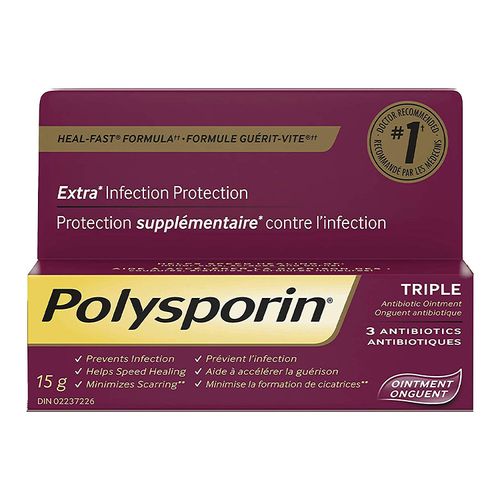 美国强生Polysporin外用抗生素软膏 15g 三倍强效版 适用于伤口和烧伤 北美医生药剂师首选品牌