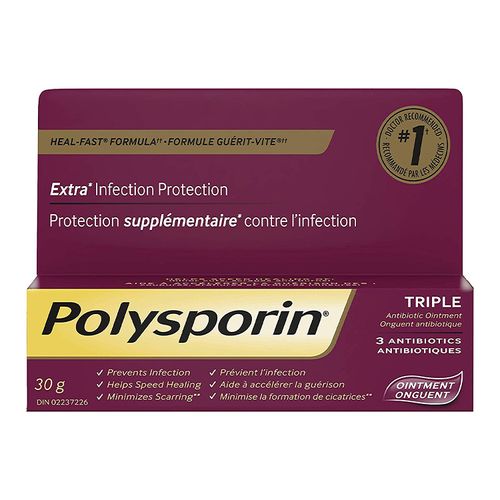 美国强生Polysporin外用抗生素软膏 30g 三倍强效版 适用于伤口和烧伤 北美医生药剂师首选品牌