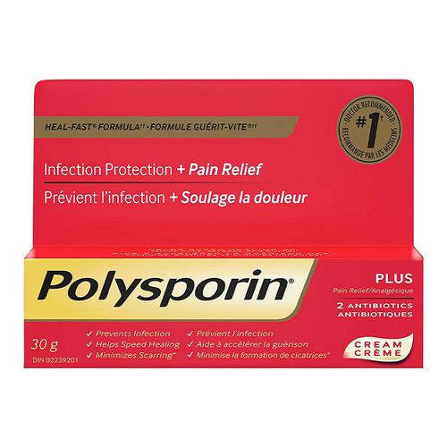 Polysporin, Plus Pain Relief Ointment, 30g