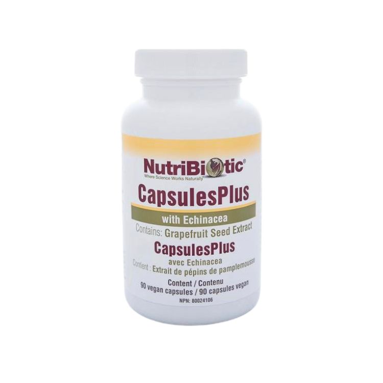 NutriBiotic, Grapefruit Seed Extract Capsules GSE Plus, with Echinacea, 90 Vcaps