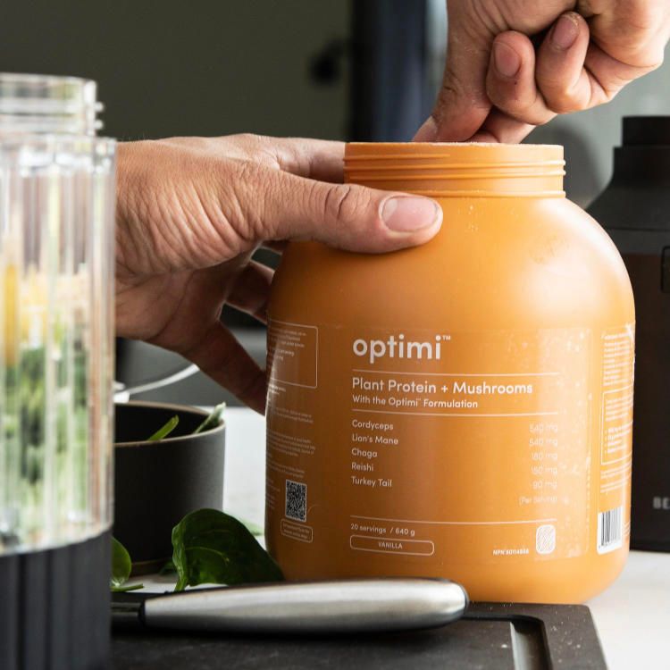 Optimi, Plant Protein + Mushrooms, Vanilla, 640g