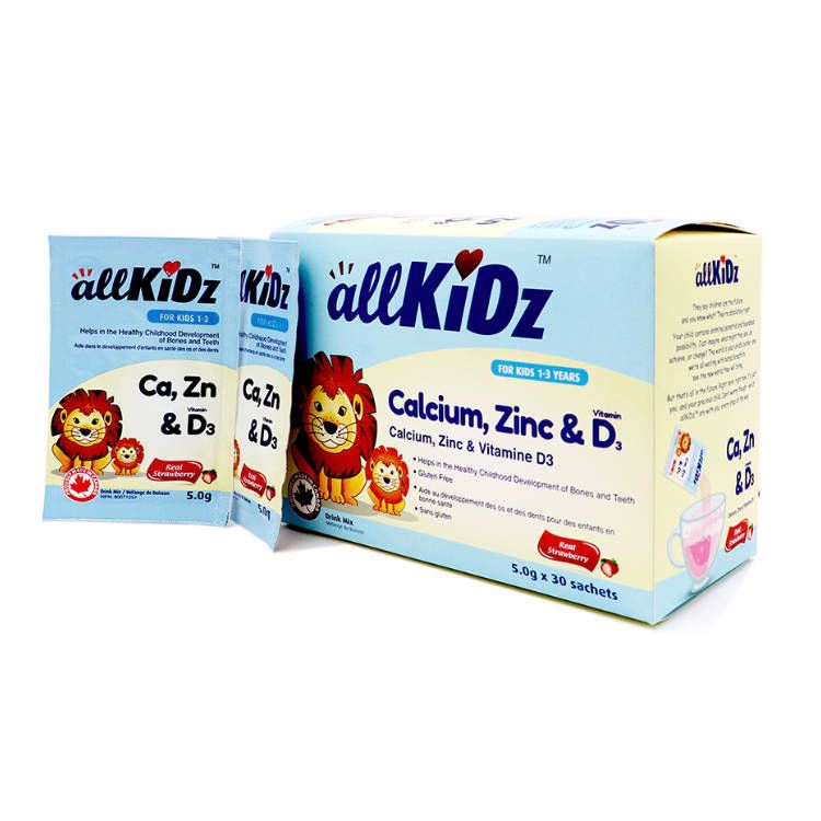 Buy allKiDz, Calcium, Zinc & Vitamin D3 Drink Mix, 30 Bags for 21.99