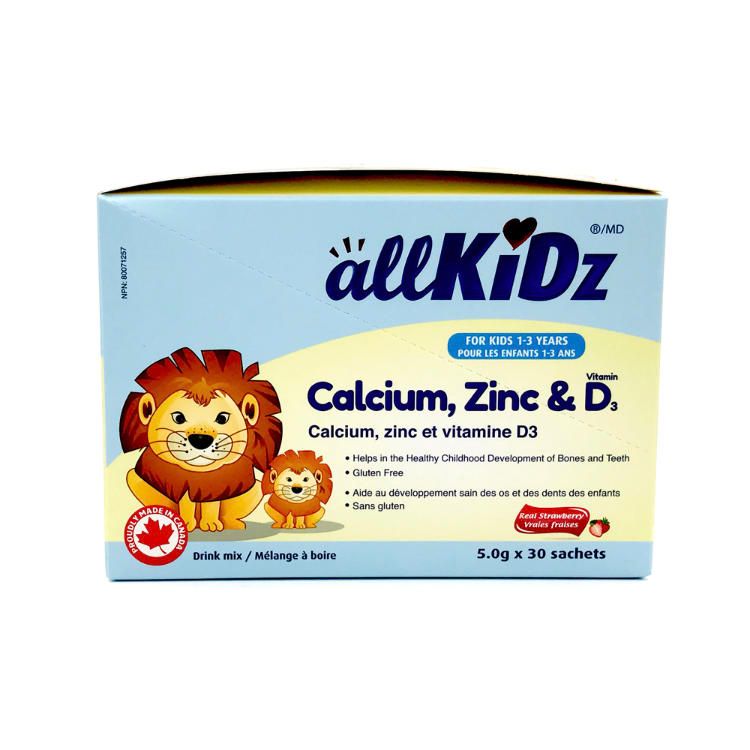 allKiDz, Calcium, Zinc & Vitamin D3 Drink Mix, 30 Bags