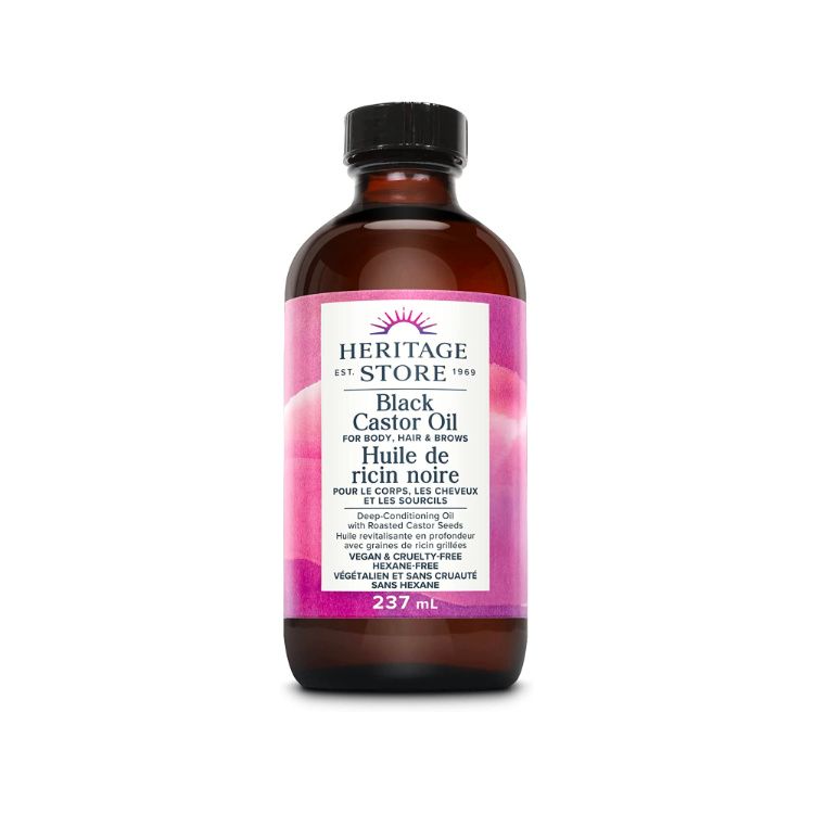 美国Heritage Store黑蓖麻油 237ml 非洲传统方法提取 滋养头发眉毛 促生头发 深层保湿