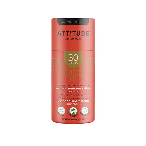Attitude, Mineral Sunscreen Stick SPF 30, 85g
