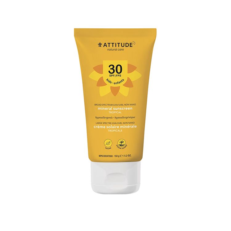 Attitude, Mineral Sunscreen, SPF 30, Baby & Kids, Tropical, 150g