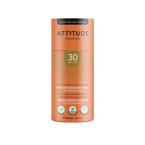 Attitude, Mineral Sunscreen Stick SPF 30 Orange Blossom, 85g
