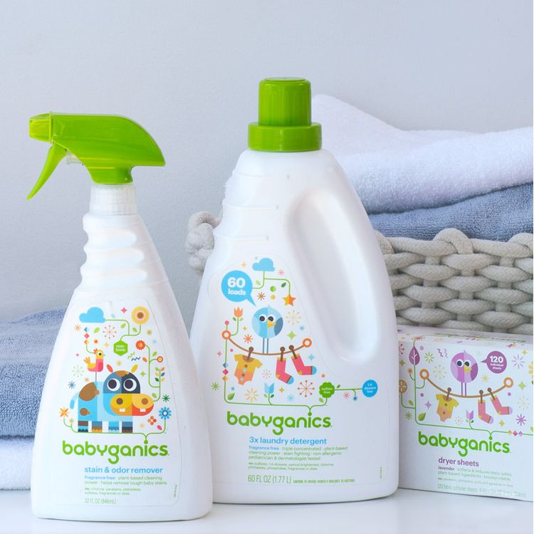 babyganics, 3x Concentrated Laundry Detergent Fragrance Free, 1.77 L