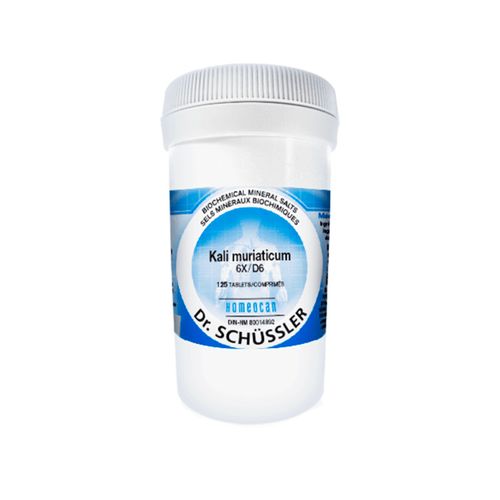 Homeocan, Dr. Schüssler Biochemical Mineral Salts, Kali Muriaticum, 6X, 125 Tablets