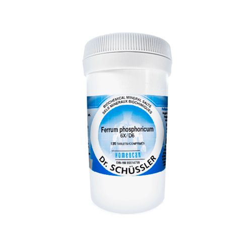 Homeocan, Dr. Schüssler Biochemical Mineral Salts, Ferrum Phosphoricum, 6X, 125 Tablets