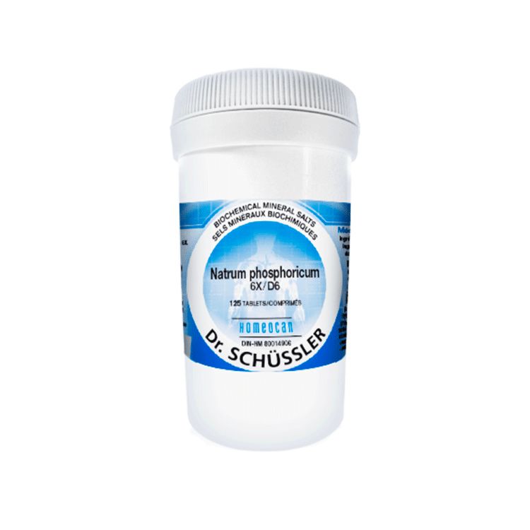 Homeocan, Dr. Schüssler Biochemical Mineral Salts, Natrum Phosphoricum, 6X, 125 Tablets