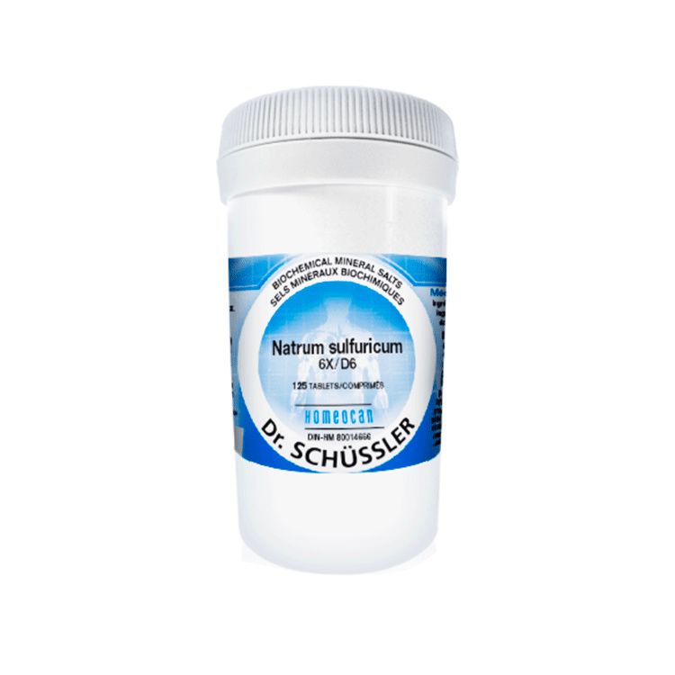 Homeocan, Dr. Schüssler Biochemical Mineral Salts, Natrum Sulfuricum, 6X, 125 Tablets