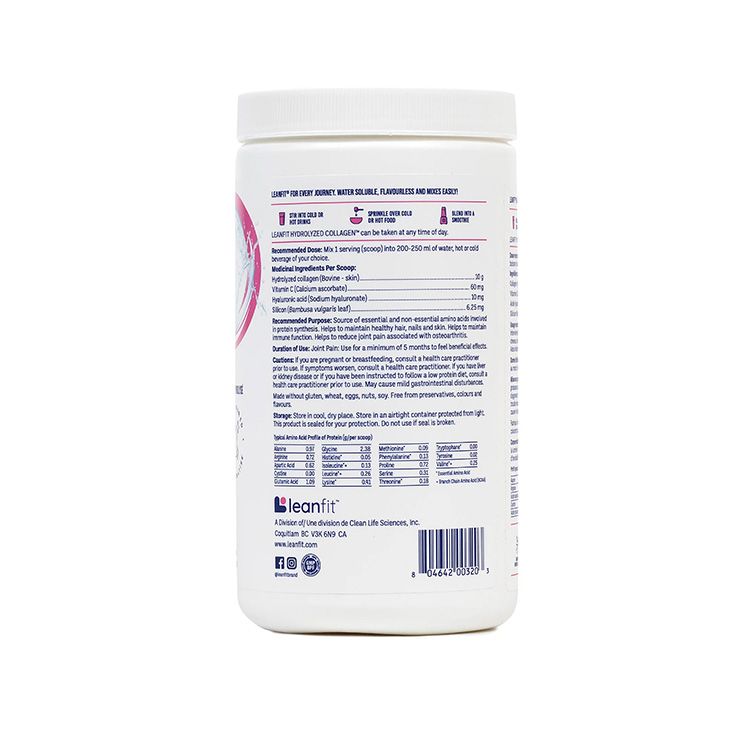加拿大LeanFit胶原蛋白粉 253克/无味型 深度水解蛋白 添加玻尿酸配方