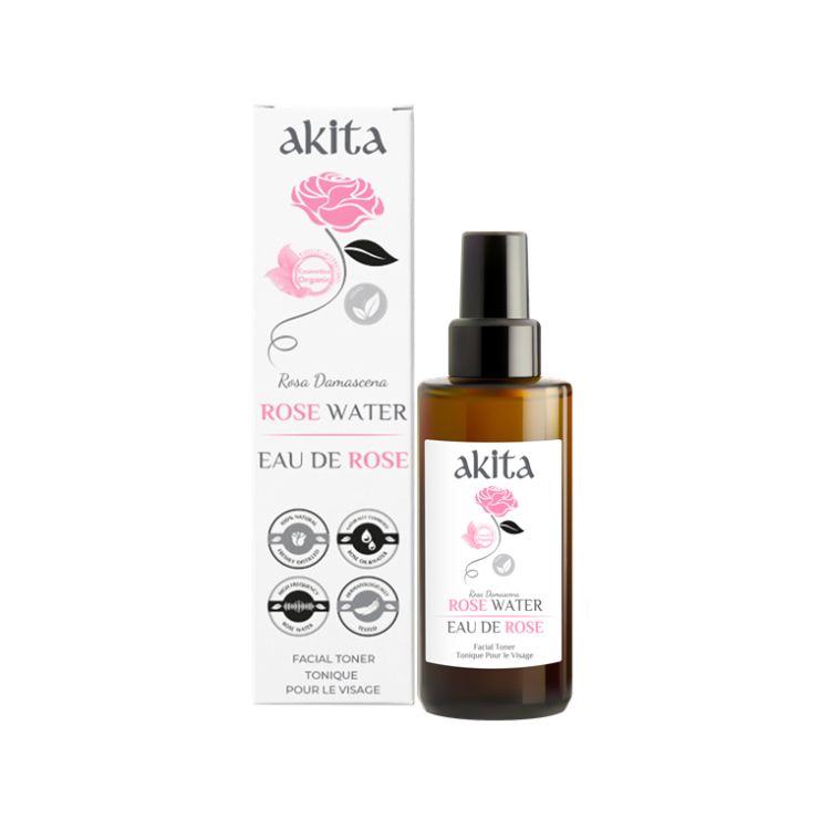 Akita, Rose Water, 100% All Natural, Non-Deoiled, 100mL