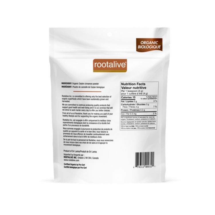Rootalive, Organic Ceylon Cinnamon Powder, 454g