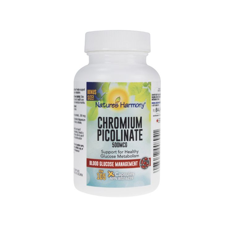 Nature’s Harmony, Chromium Picolinate, 500mcg, 105 Capsules