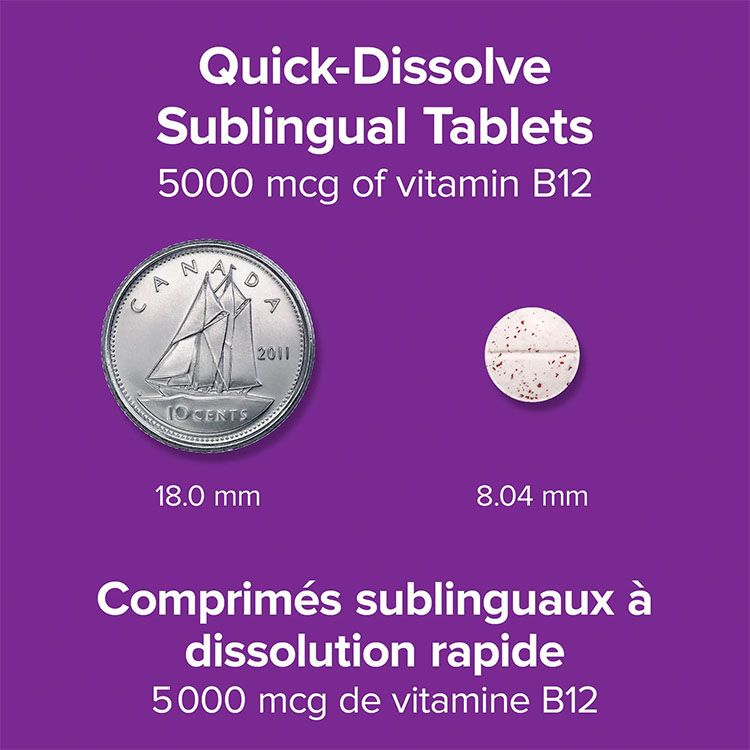 Webber Naturals, Vitamin B12 Methylcobalamin 5000mcg, 60 Sublingual Tablets