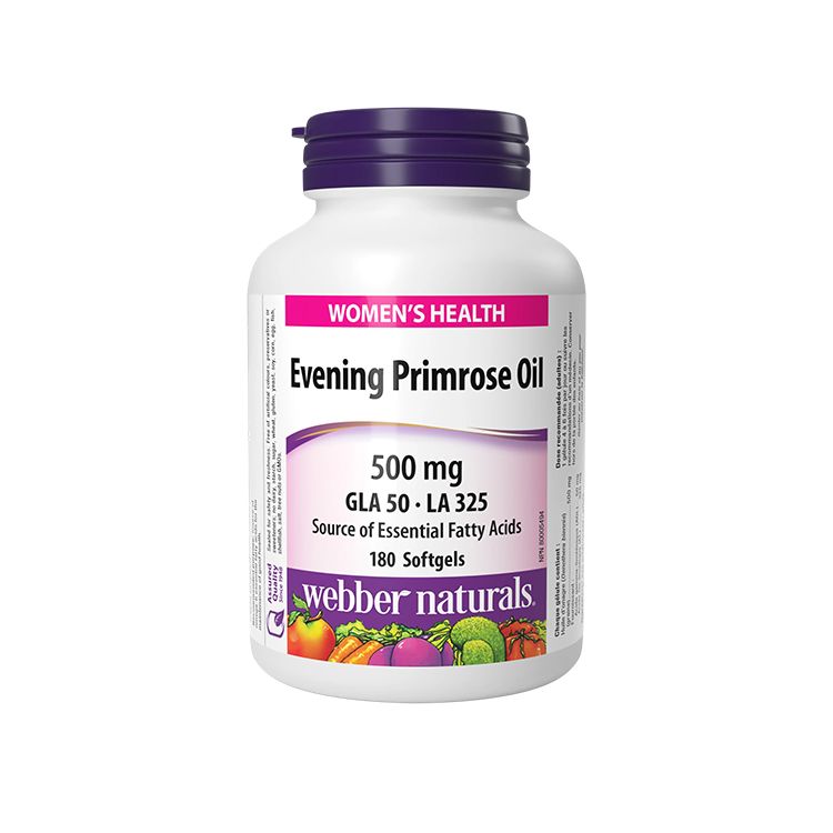 Webber Naturals, Evening Primrose Oil, 500mg, 180 Softgels