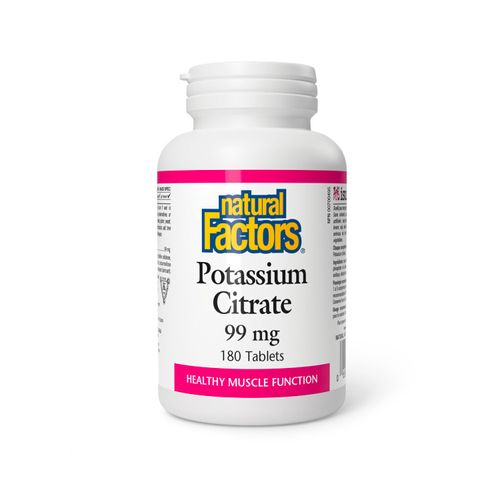Natural Factors, Potassium Citrate, 99mg, 180 Tablets