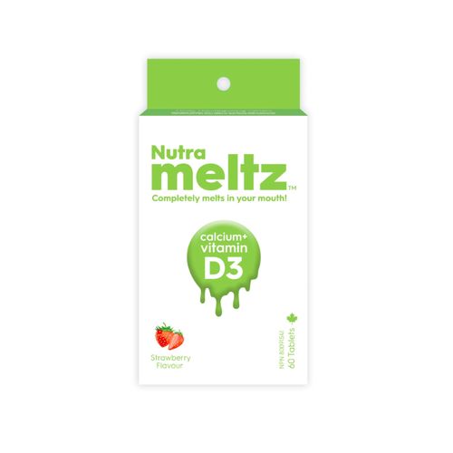 加拿大Nutrameltz钙维生素D含片 60片 轻松含服 快速起效 预防骨质疏松