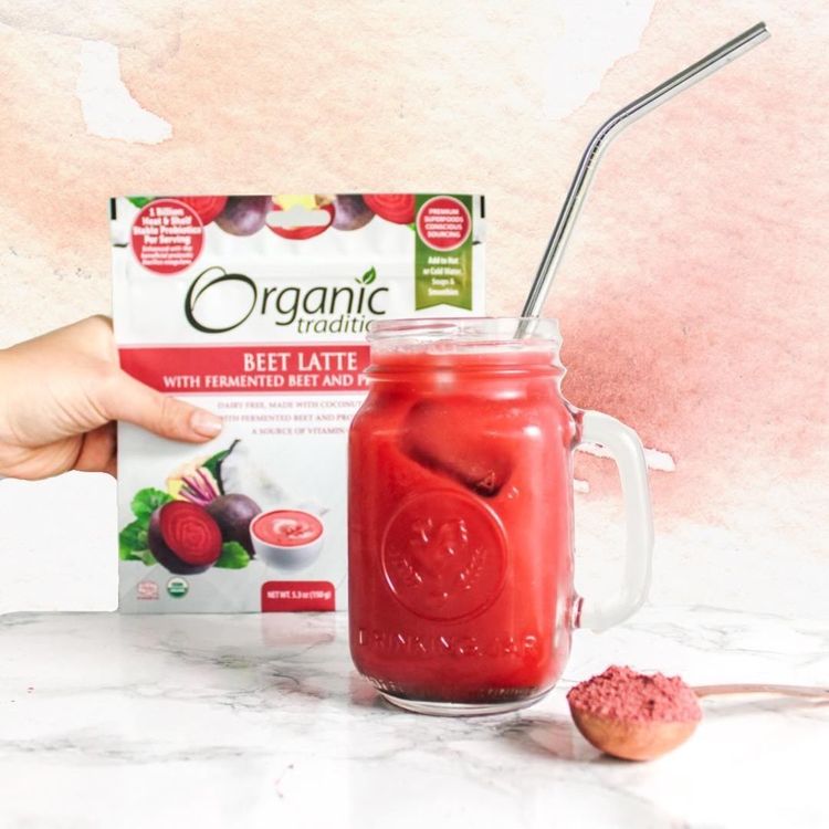 Organic Traditions, Beet Latte with Fermented Beets and Probiotics, 150 g