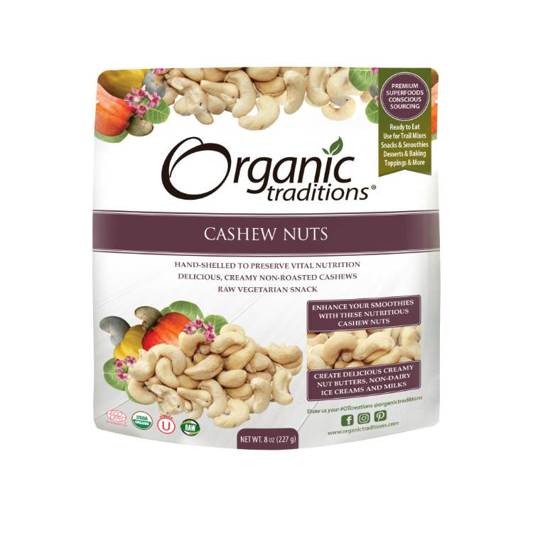Organic Traditions, Raw Cashew Nuts, 227 g