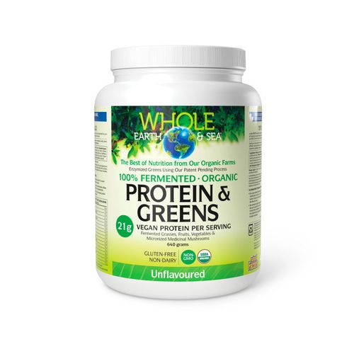 Whole Earth & Sea, Fermented Organic Protein & Greens, Unflavoured, 640g
