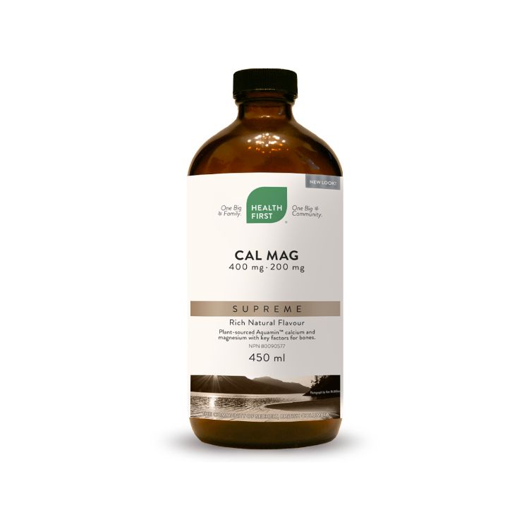 加拿大Health First超级植物钙镁口服液 天然味/450毫升 冰岛专利Aquamin红藻钙配制 吸收更好不胀气
