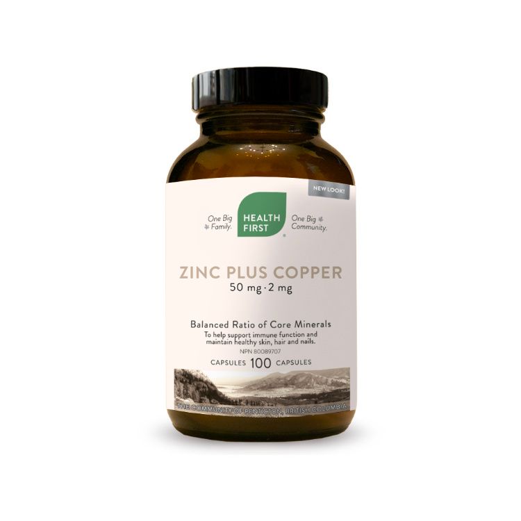 Health First, Zinc Plus Copper, 50mg, 100 Capsules