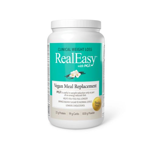 Natural Factors, RealEasy with PGX, Vegan Meal Replacement, Vanilla, 830g