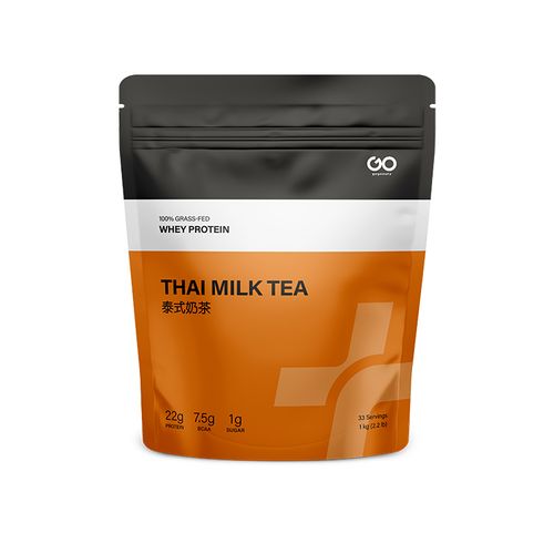 台湾gogonuts 100%新西兰草饲乳清蛋白粉 泰式奶茶味/1kg装 含益生菌/纤维以及20余种维生素矿物质