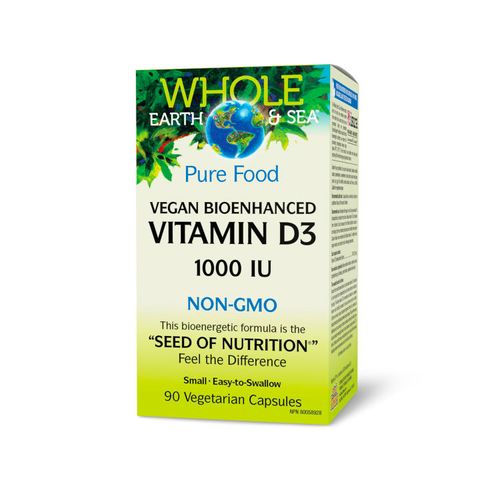 Whole Earth & Sea, Vegan Bioenhanced Vitamin D3, 1000 IU, 90 Vegetarian Capsules
