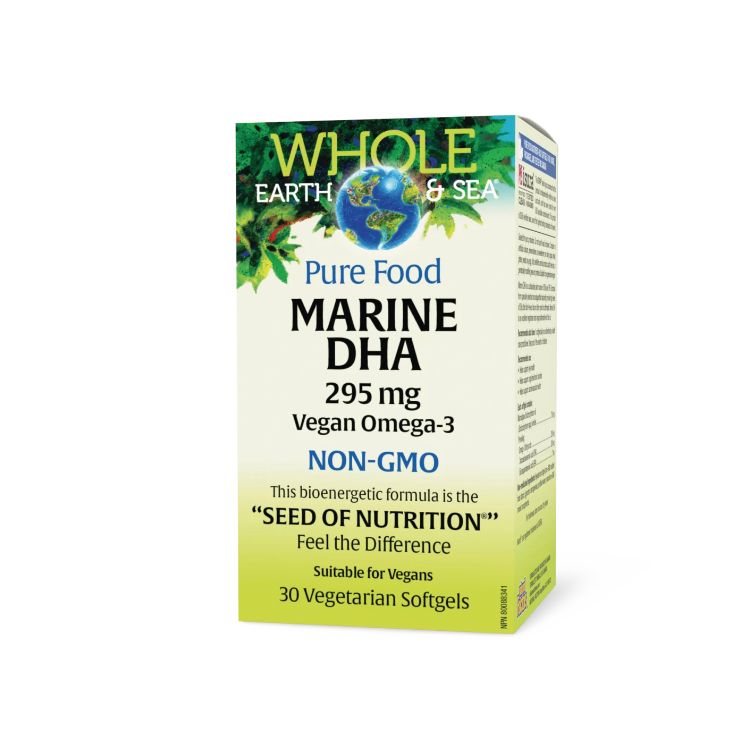 加拿大Whole Earth & Sea海洋纯素DHA藻油胶囊 295毫克/30粒 来自精选非转基因微藻 无鱼腥味 - Whole Earth & Sea | 加拿大生活加
