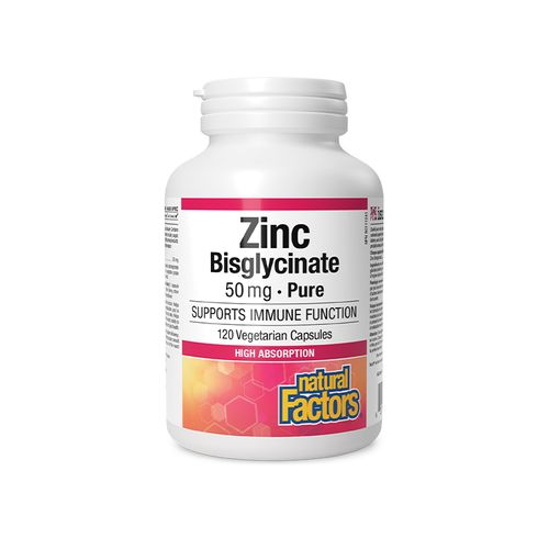 Natural Factors, Zinc Bisglycinate 50mg, 120VCaps