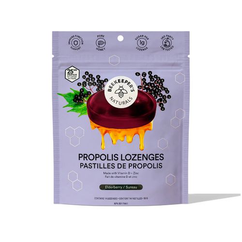 Beekeeper's, Propolis Lozenges, Elderberry, 14 Lozenges