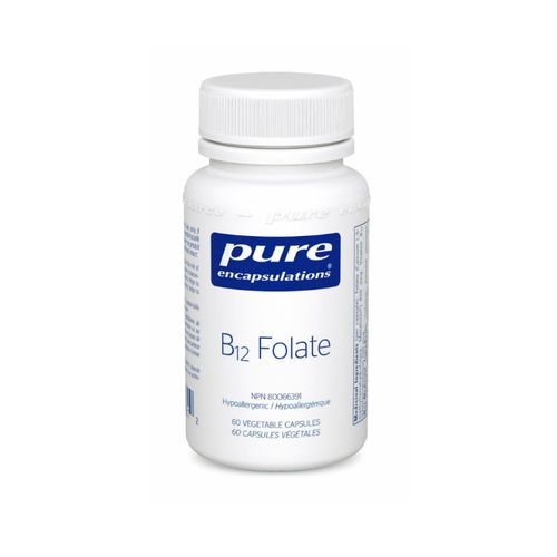 美国Pure Encapsulations Metafolin® L-5-MTHF活性叶酸B12胶囊 60粒 提供细胞和神经保护 促进红细胞形成