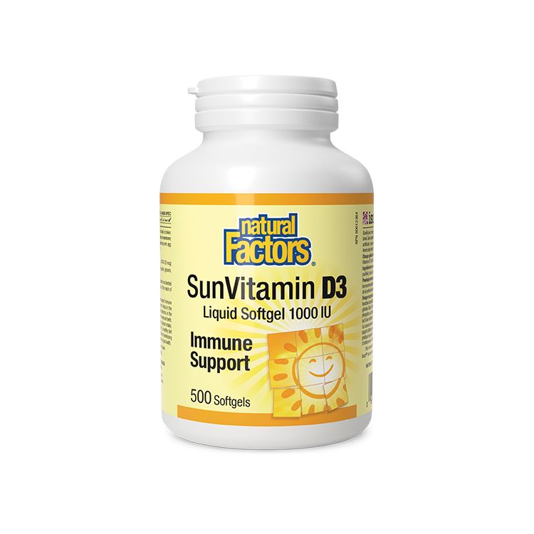 Natural Factors, Vitamin D3, 1000 IU, 500 Softgels