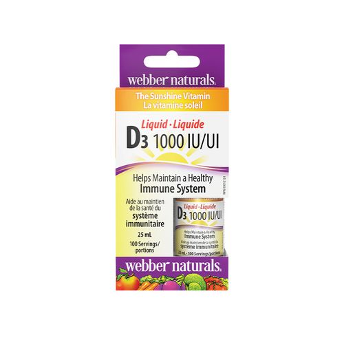 Webber Naturals, Vitamin D3 100IU Liquid, 25ml