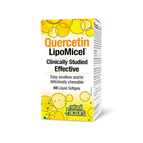 加拿大Natural Factors LipoMicel槲皮素软胶囊 250mg/60粒 生物利用率更高 改善过敏反应 改善肺结节