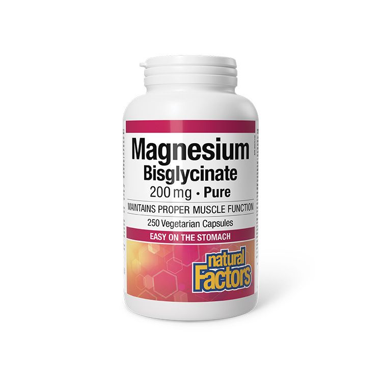 Natural Factors, Magnesium Bisglycinate Pure 200mg, 250VCaps