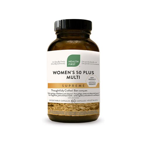 加拿大Health First 50+女性复合维生素 60粒 专利红藻钙镁 活性Q10及成分 维护中老年女性健康